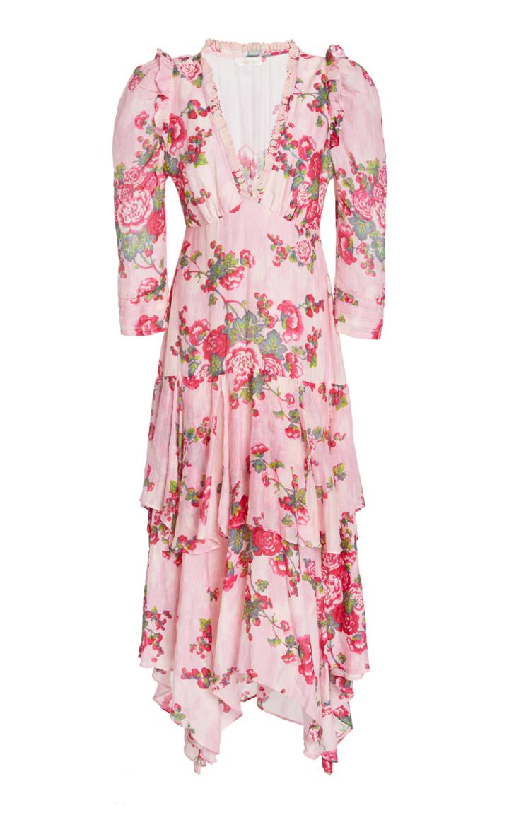 Moda Operandi Loveshackfancy Salima Printed Cotton-silk Blend Dress