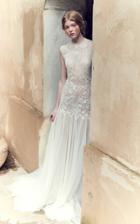 Costarellos Bridal Low-waist Mesh Lace Bodice And Tulle Gown