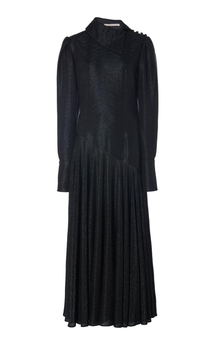 Emilia Wickstead Mannix Embroidered Lam Midi Dress