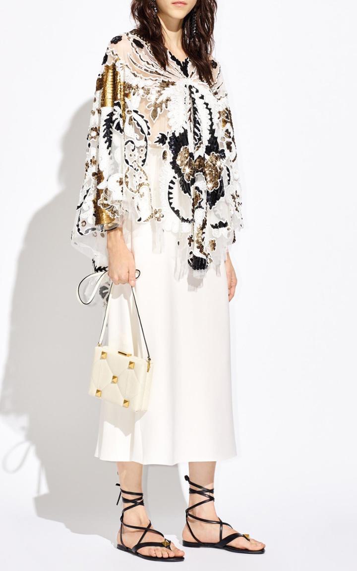 Moda Operandi Valentino Silk Cadi Midi Skirt