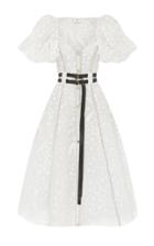 Aje Salt Lake Belted Silk And Cotton-blend Midi Dress Size: 4