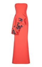 Safiyaa Soraia Strapless Embroidered Ruffle Dress