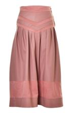Lilly Sarti Maria Helena Leather Godet Skirt
