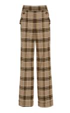 Jonathan Simkhai Tailored Plaid Wool-blend Wide-leg Pants