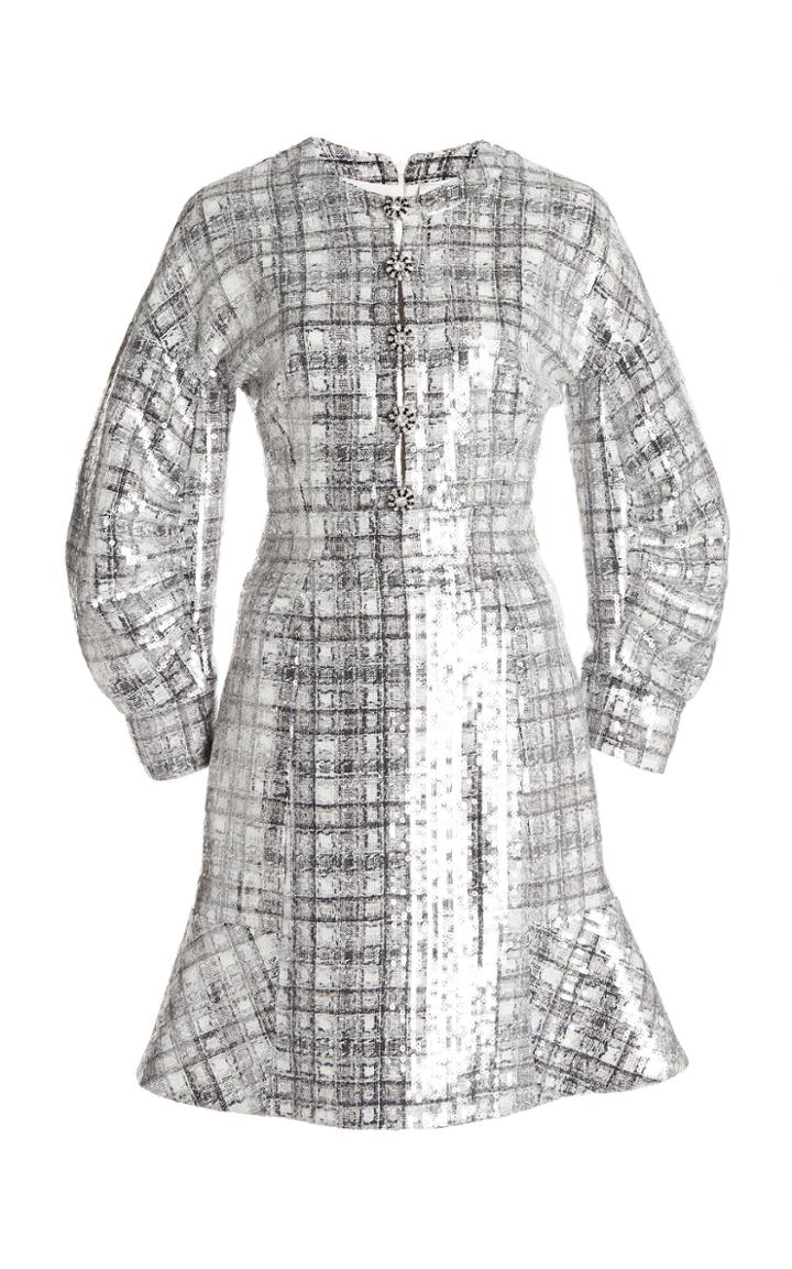 Moda Operandi Huishan Zhang Agatha Embellished Plaid Dress