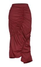 Bourie Rouched Gingham Midi Skirt
