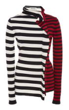 Monse Ruffled Striped Wool-jersey Turtleneck Sweater