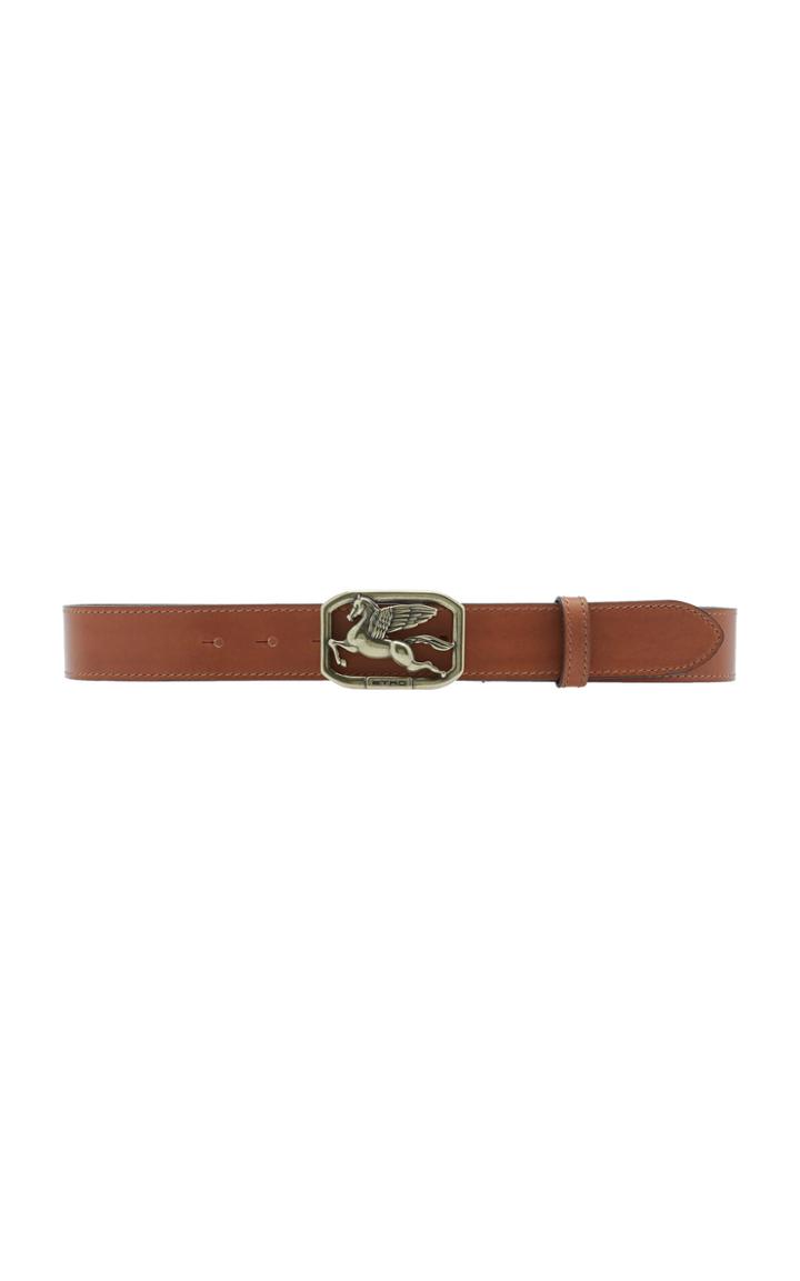Etro Logo Plaque Leather Belt