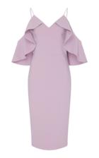 Christian Siriano Shoulder Flounce Dress