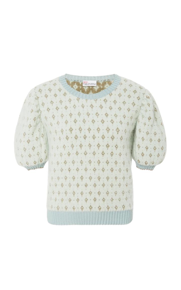 Red Valentino Jacquard-knit Angora-blend Sweater Size: Xs