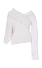 Moda Operandi Hellessy Iris Asymmetric Paneled Sweater With Detachable Shirting Size