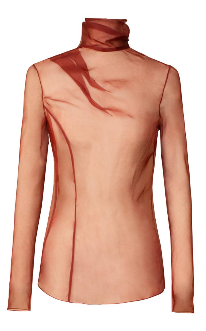 Moda Operandi Alejandra Alonso Rojas Sheer Silk Turtleneck Top