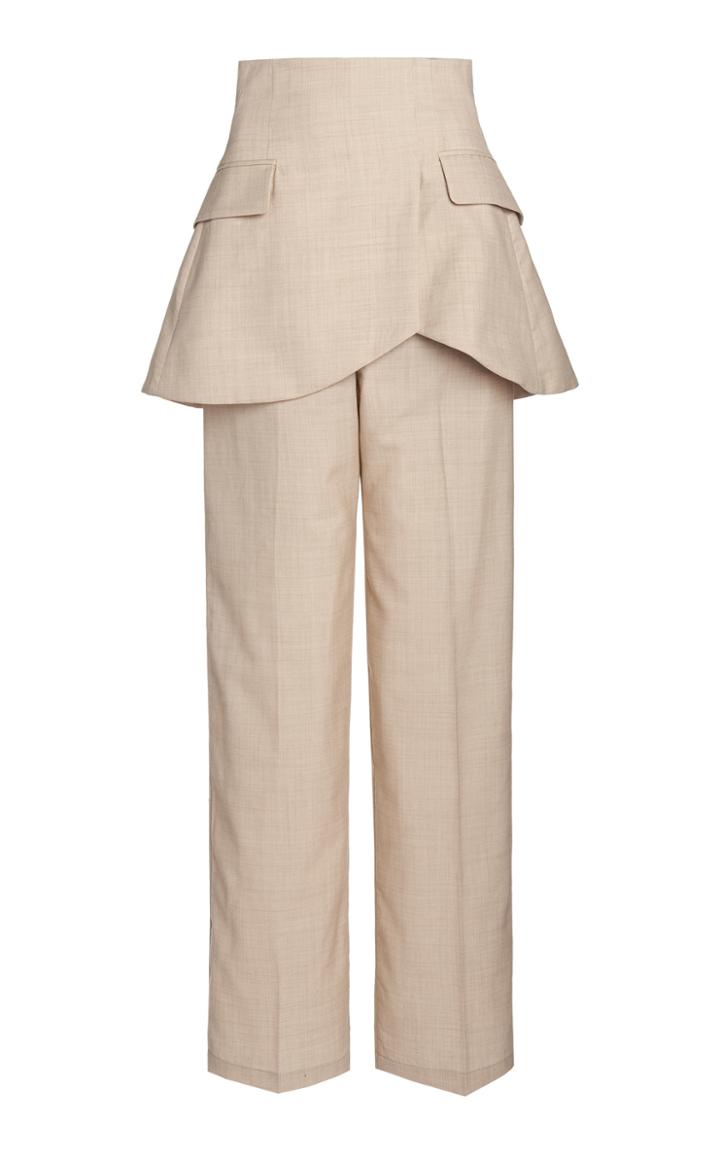 Moda Operandi A.w.a.k.e. Mode Peplum-detailed Wool Trousers