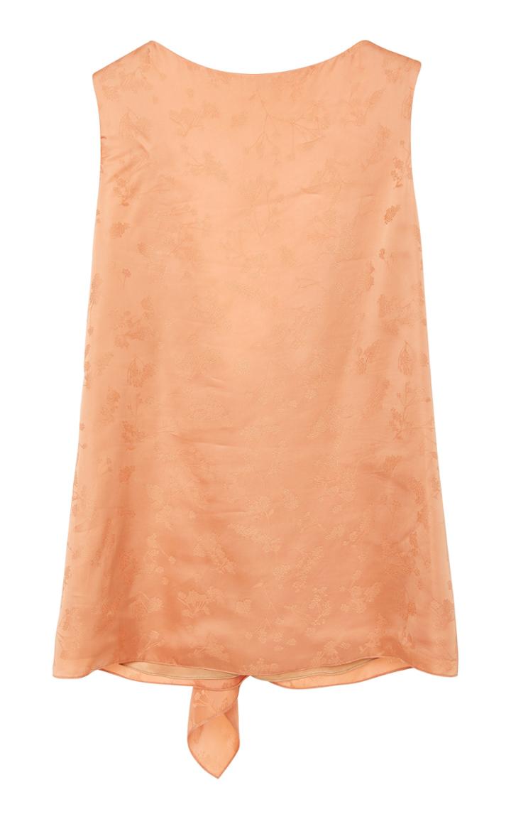 Rosetta Getty Draped Floral Jacquard-satin Top