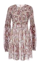 Giamba Liberty Silk Georgette Dress With Smocked Bodice