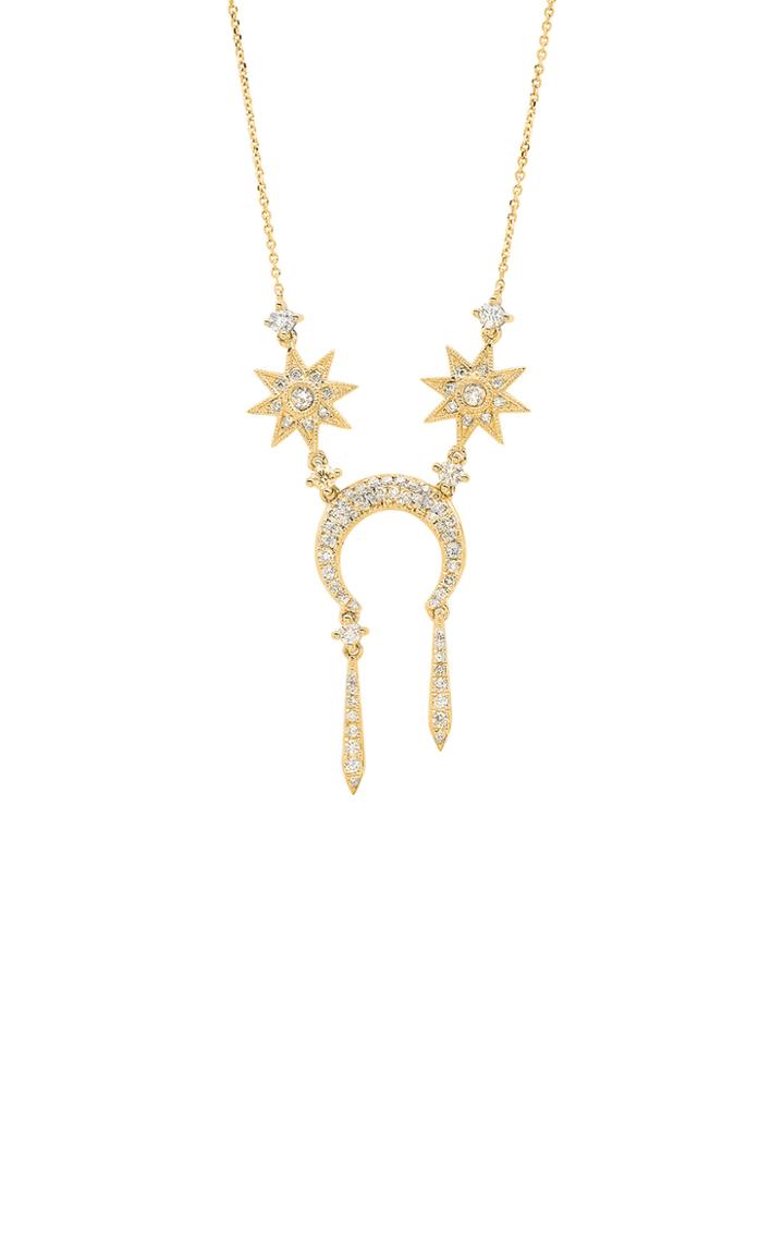 Colette Jewelry Moon And Stars 18k Yellow-gold And Diamond Necklace