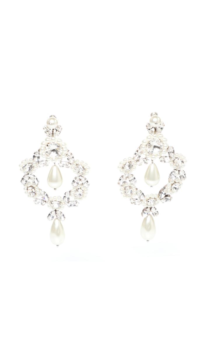 Moda Operandi Simone Rocha Large Cameo Crystal And Pearl Earrings