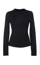 Christian Siriano Black Long Sleeve Knit Top