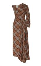 A.w.a.k.e. Mode Asymetric Plaid Maxi Dress