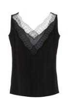 Alexandre Blanc Lace-trimmed Silk Top