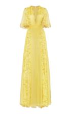 Zuhair Murad Ruffled Lace-detailed Silk Dress