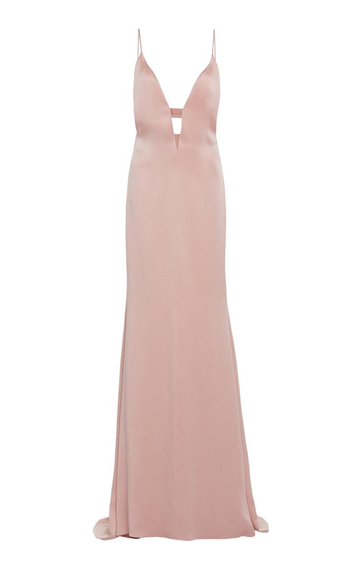 Cushnie V-neck Crepe Gown