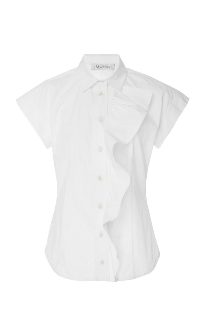 Max Mara Ruffled Cotton-poplin Shirt