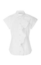 Max Mara Ruffled Cotton-poplin Shirt