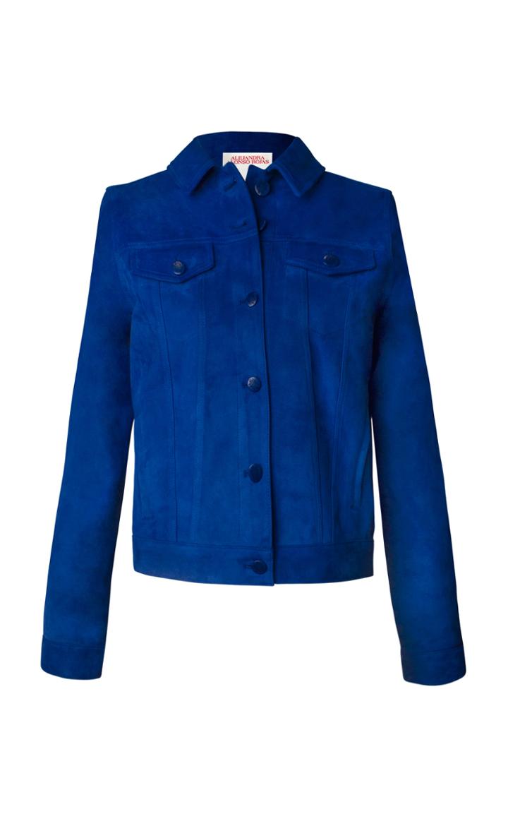 Moda Operandi Alejandra Alonso Rojas Suede Trucker Jacket Size: 0