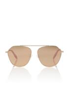 Alexander Mcqueen Sunglasses Gold-tone Mirrored Aviator-style Sunglasses