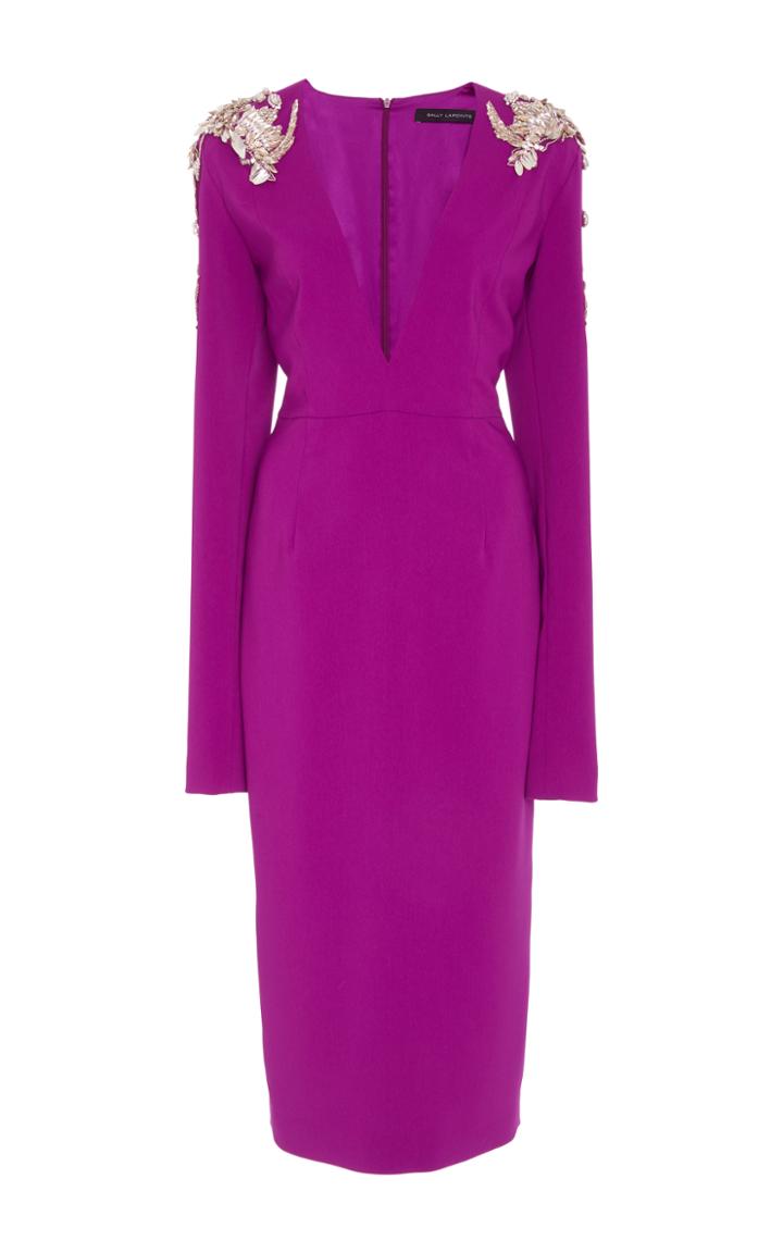 Sally Lapointe Beaded V-neck Dress