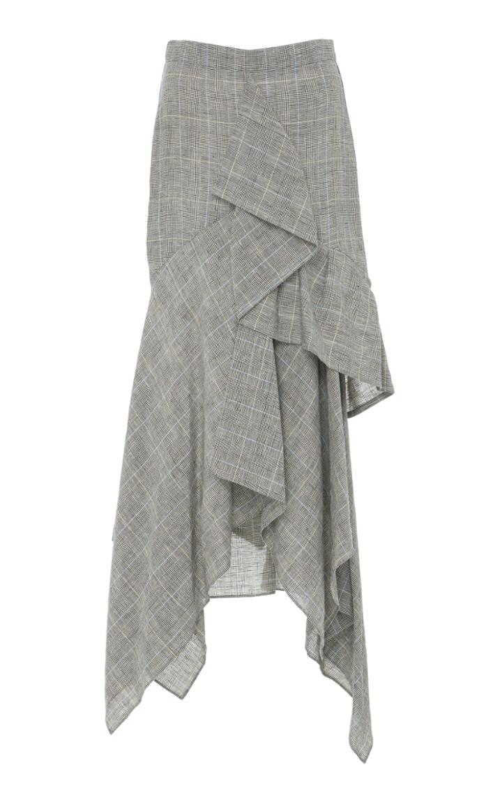 Echtego Tenzin Glen Check Asymmetric Skirt