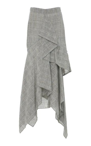 Echtego Tenzin Glen Check Asymmetric Skirt