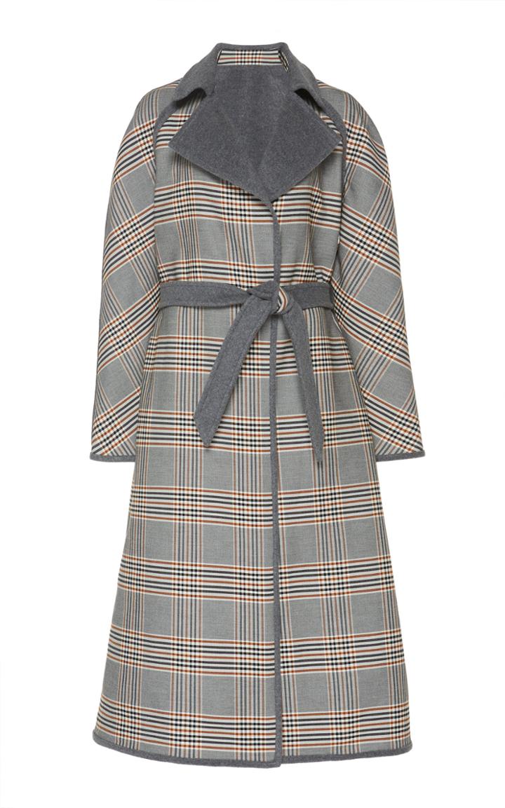 Martin Grant Reversible Check Print Trench Coat