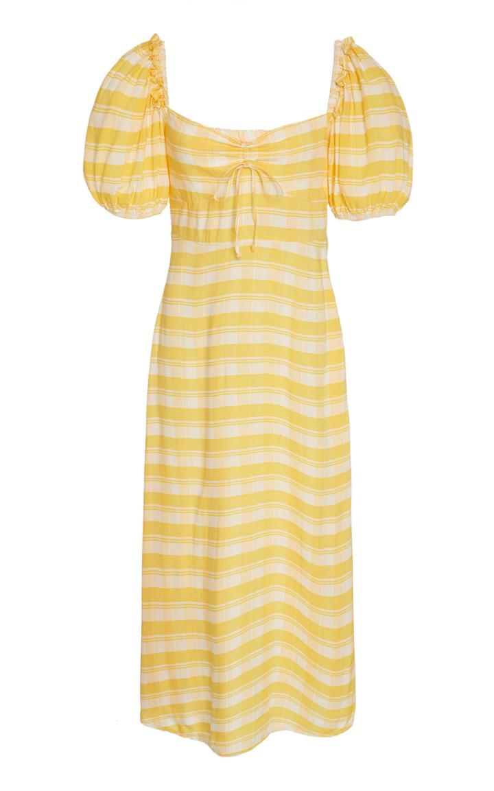 Faithfull The Brand Juniper Check Print Midi Dress