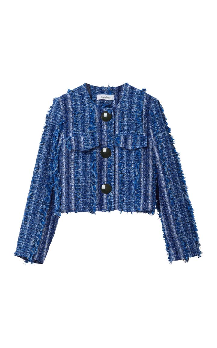 Rodebjer Anais Striped Cropped Cotton-blend Jacket