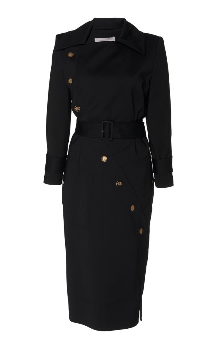 Ralph & Russo Wave Button Midi Dress