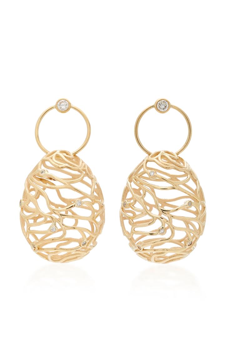 Sarah & Sebastian 9k Gold Diamond Egg Earrings