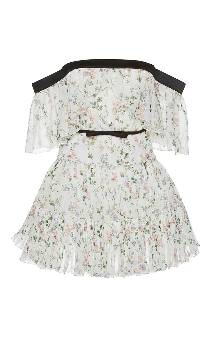 Giambattista Valli Floral Print Off The Shoulder Mini Dress