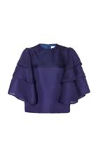 Rebecca De Ravenel Ruffled Silk Blouse