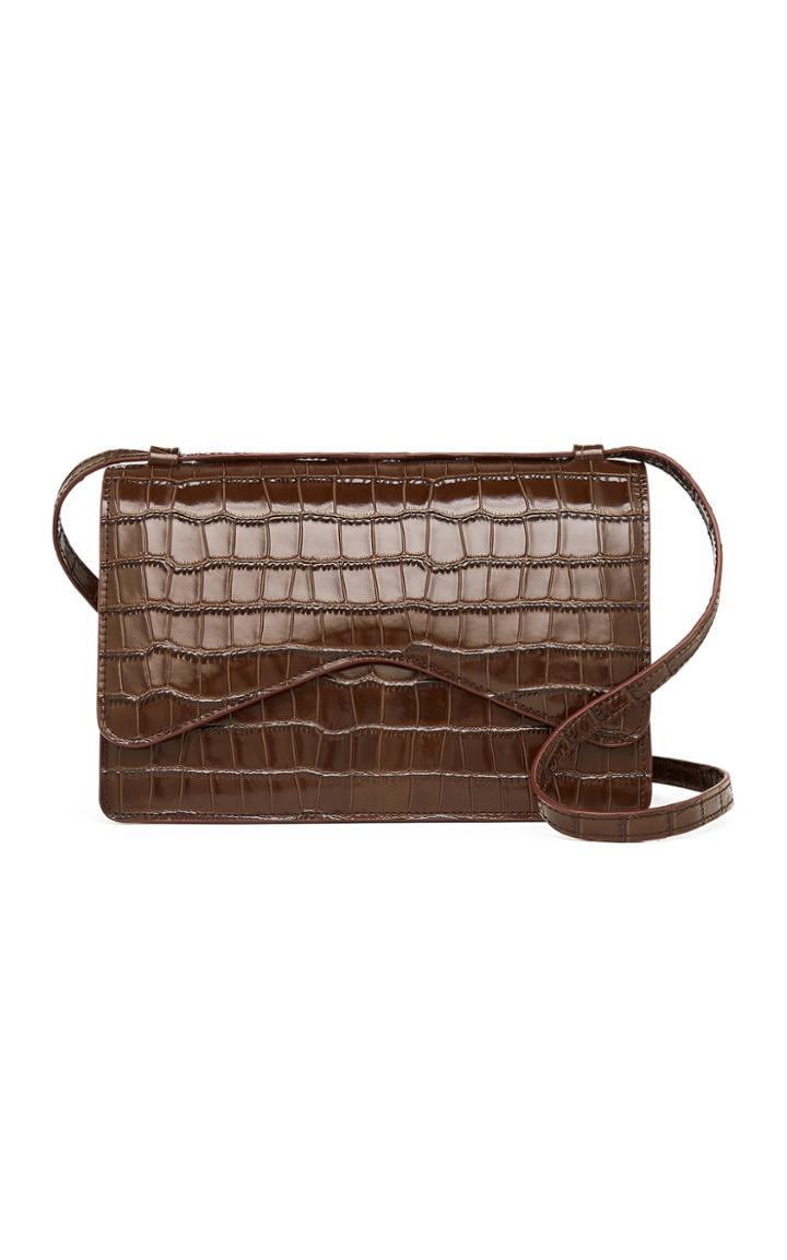 Moda Operandi Rylan Croc-effect Geometric Leather Shoulder Bag