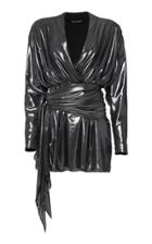 Moda Operandi Mach & Mach Metallic Wrapped Mini Dress Size: Xs