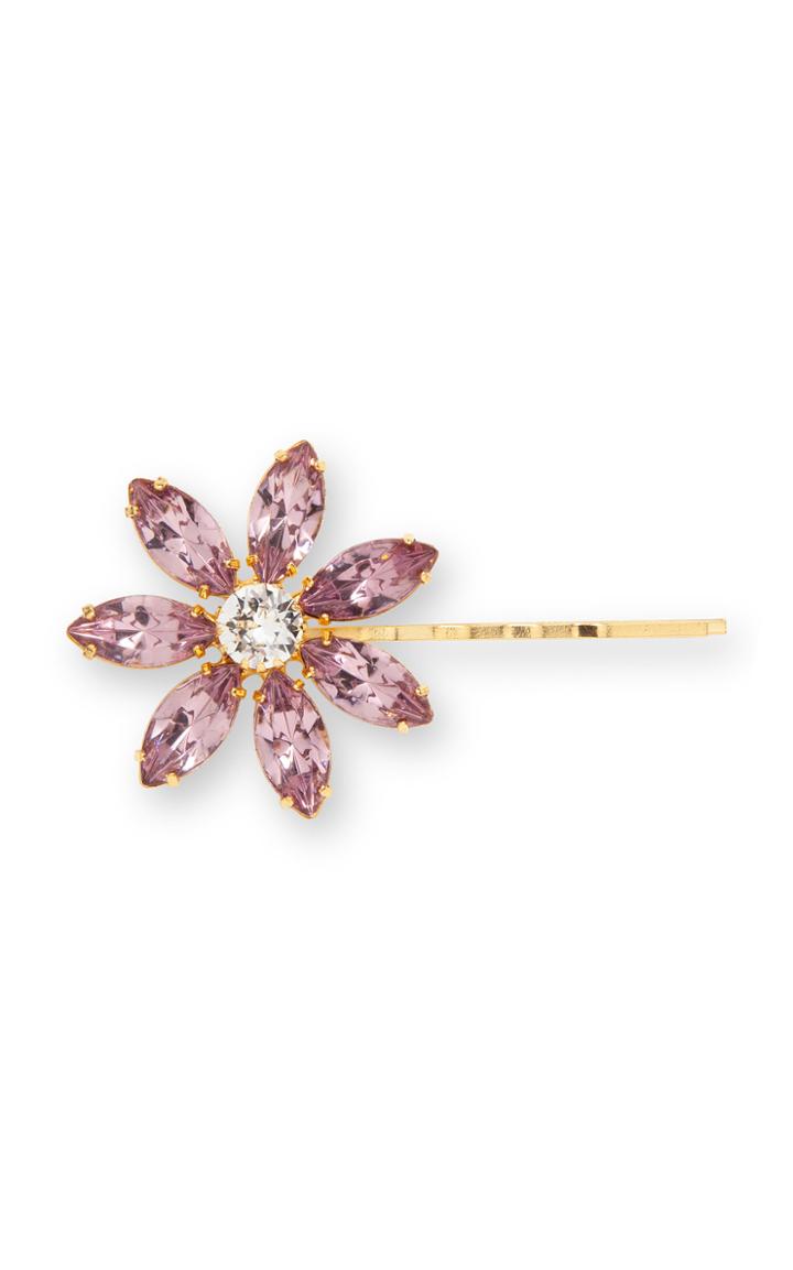 Jennifer Behr Santana Crystal-embellished Floral Bobby Pin