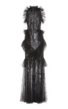 Zuhair Murad Mantilla Sequin-embellished Lace Gown