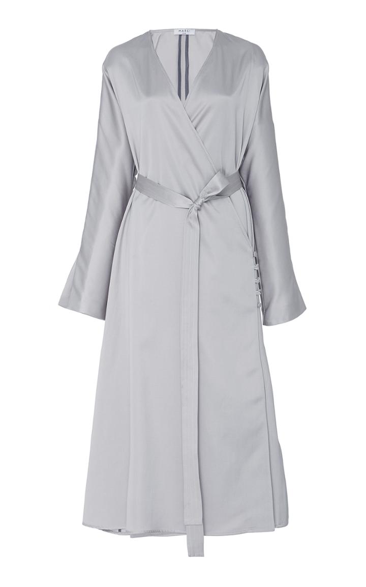 Marei 1998 Specialorder-gingham Wrap Silk Dress-dk