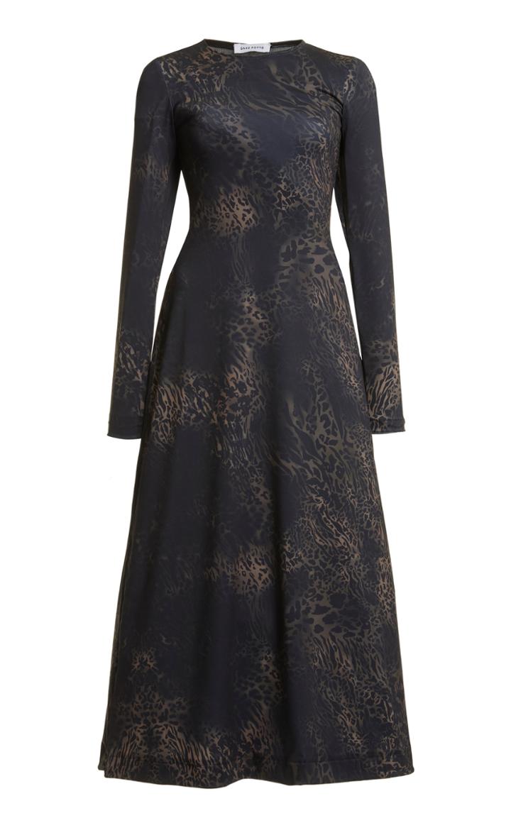 Moda Operandi Saks Potts Simple Leopard-print Jersey Midi Dress