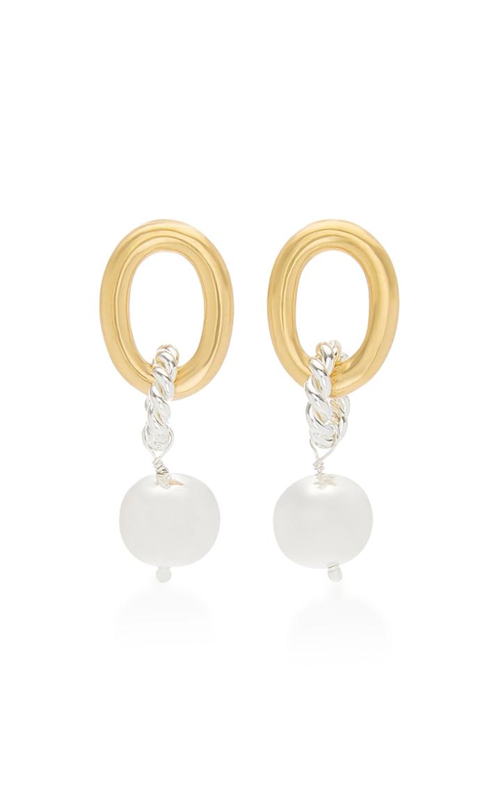 Isabel Lennse Sterling Silver And Pearl Drop Earrings