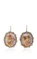 Kimberly Mcdonald Sapphire And Irregular Natural Brown Diamond Earrings