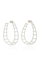 Ofira White Diamond Ladder Hoop Earrings