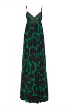 Andrew Gn Embellished Animal Print Satin Gown
